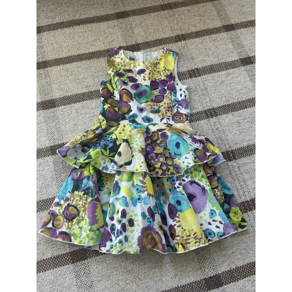 Alivia Simone Summer Bloom Tiered Dress Liberty Easter Girls 6 Purple Blue